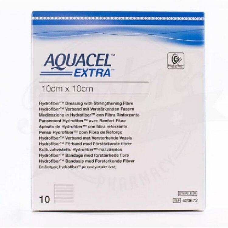 AQUACEL ABSORBENT HYDROFIBER DRESSING WITH STRENGTHENING FIBER-AQUACEL® EXTRA™ Dressing with Strengthening Fiber, a soft, sterile, non-woven pad made of Hydrofiber®. Absorbs wound fluid, forms a gel, and maintains a moist environment. Features 9X strength and 39% higher absorbency compared to standard AQUACEL® dressings.