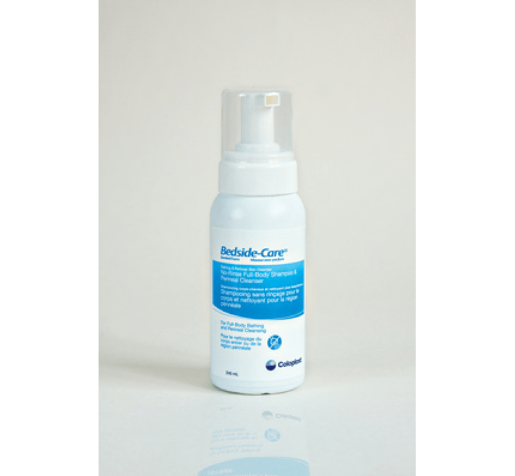 Bedside Care Scented Foam, no-rinse full body shampoo and perineal cleanser. Thick, rich foaming action, hypoallergenic, alcohol-free, pH-balanced, safe for neonates.