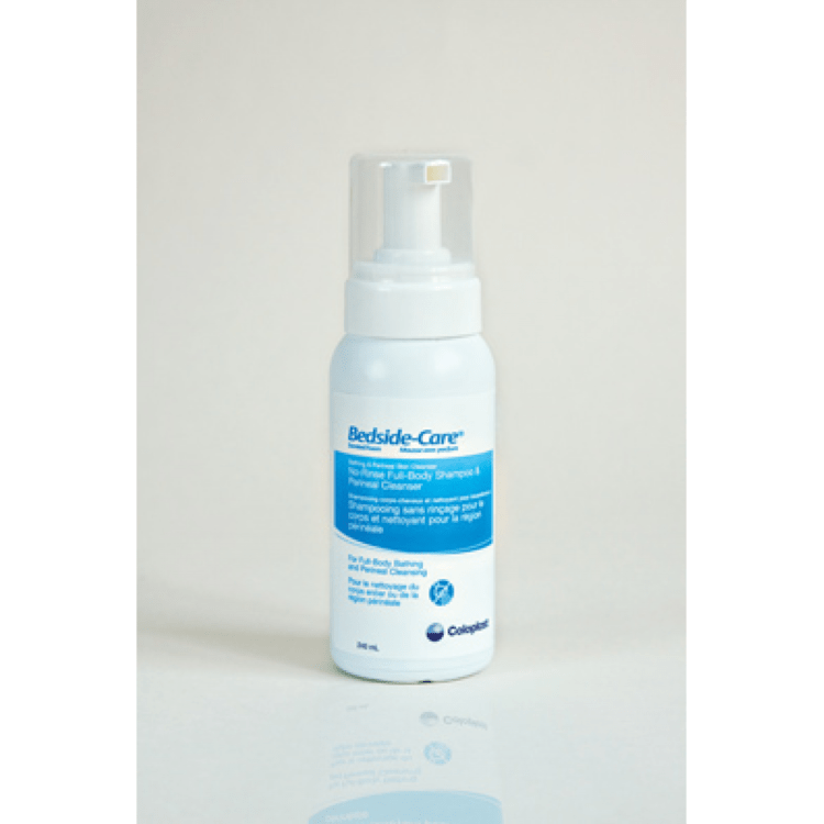 Bedside Care Scented Foam, no-rinse full body shampoo and perineal cleanser. Thick, rich foaming action, hypoallergenic, alcohol-free, pH-balanced, safe for neonates.