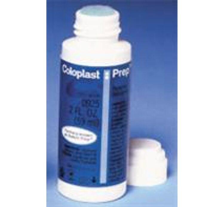 Coloplast Prep Protective Liquid Skin Barrier forms a clear, breathable film to protect skin from irritants like adhesives, urine, and feces. It remains effective without needing removal between applications.