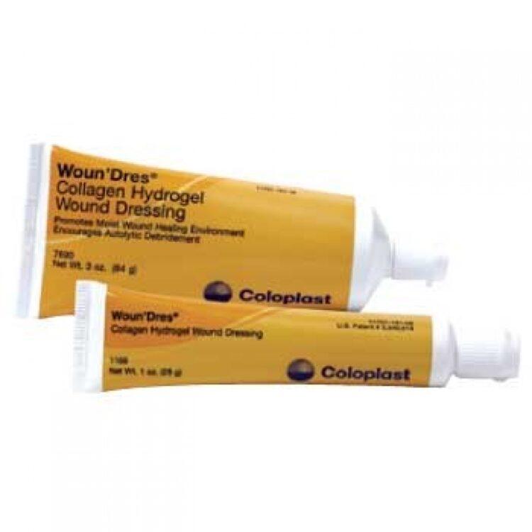 Coloplast WoundRes Collagen Hydrogel rehydrates and softens dry wounds and necrotic tissue to promote autolytic debridement, utilizing collagen to support all phases of wound healing