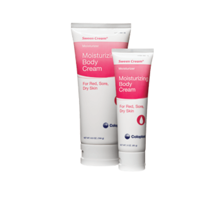 Sween Cream enriched with vitamins A and D, non-occlusive formula, tape adhesion compatible, CHG compatible, suitable for neonatal use.