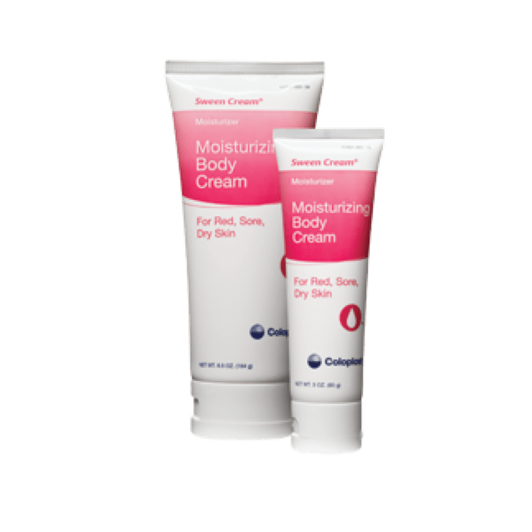 Sween Cream enriched with vitamins A and D, non-occlusive formula, tape adhesion compatible, CHG compatible, suitable for neonatal use.