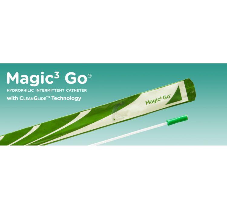 Bard Magic3 Go® Intermittent Catheter - Male hydrophilic catheter in straight or coude tip. Features an insertion sleeve for control and comes in a discreet package. 100% silicone with pre-hydrated coating for ready use