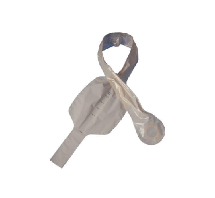 Coloplast Assura Ileo Night Drainage Bag. Designed for ileostomy night drainage, compatible with Assura and SenSura Click barriers. Features long, anti-kink neck for bed movement, transparent tube with volume indicator, and easy-to-control drainage.