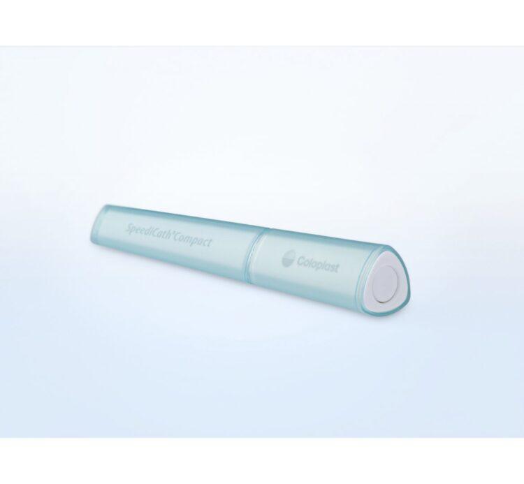 SpeediCath Compact Eve: Triangular, discreet catheter with a cosmetics-inspired design. Easy to handle, instantly ready with hydrophilic coating, and reclosable for convenient disposal or transport.