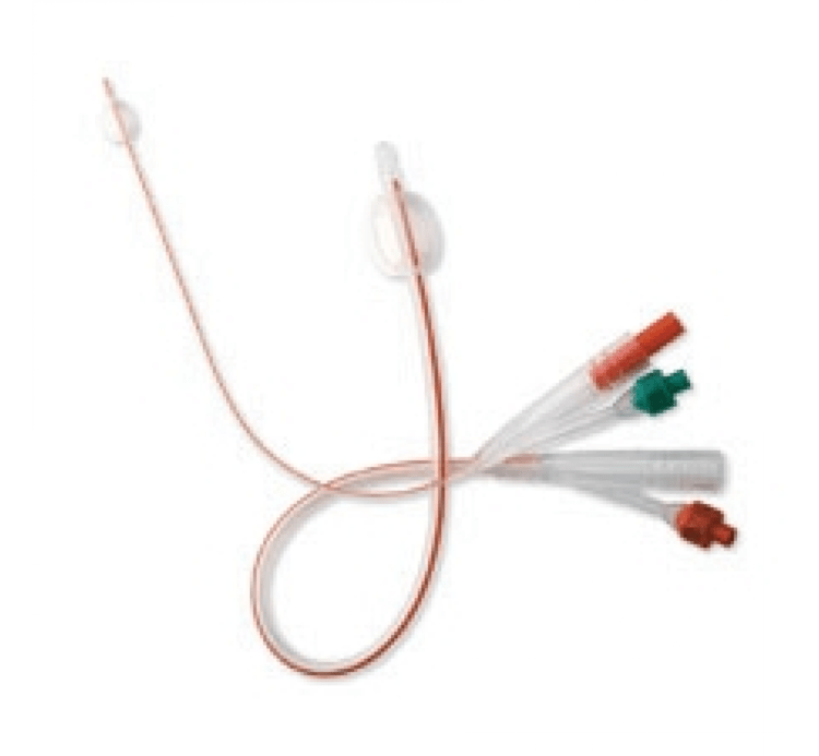 Folysil 100% Silicone Coude Tip Catheter - Large lumen, improved drainage, atraumatic tip, and radiopaque stripe