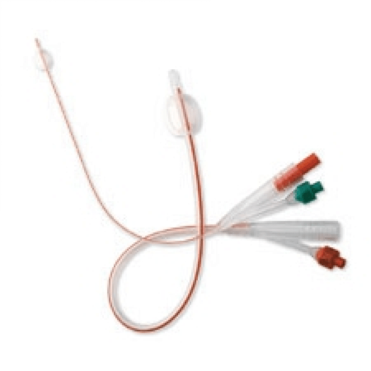 Folysil 100% Silicone Coude Tip Catheter - Large lumen, improved drainage, atraumatic tip, and radiopaque stripe