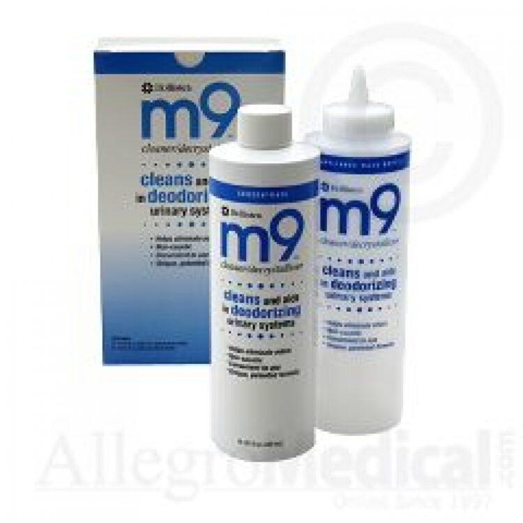 M9 CLEANER/DECRYSTALLIZER - Cleans urinary drainage systems, pH balanced and non-acidic, with a wash bottle included.