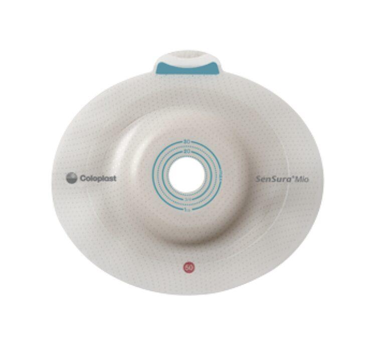 SenSura Mio Convex Light Click Barrier. Features adaptive convex shape with flexlines for stability and flexibility. Elastic adhesive ensures a secure fit to uneven skin areas and deep-seated stomas. Includes new Click coupling for audible security confirmation.