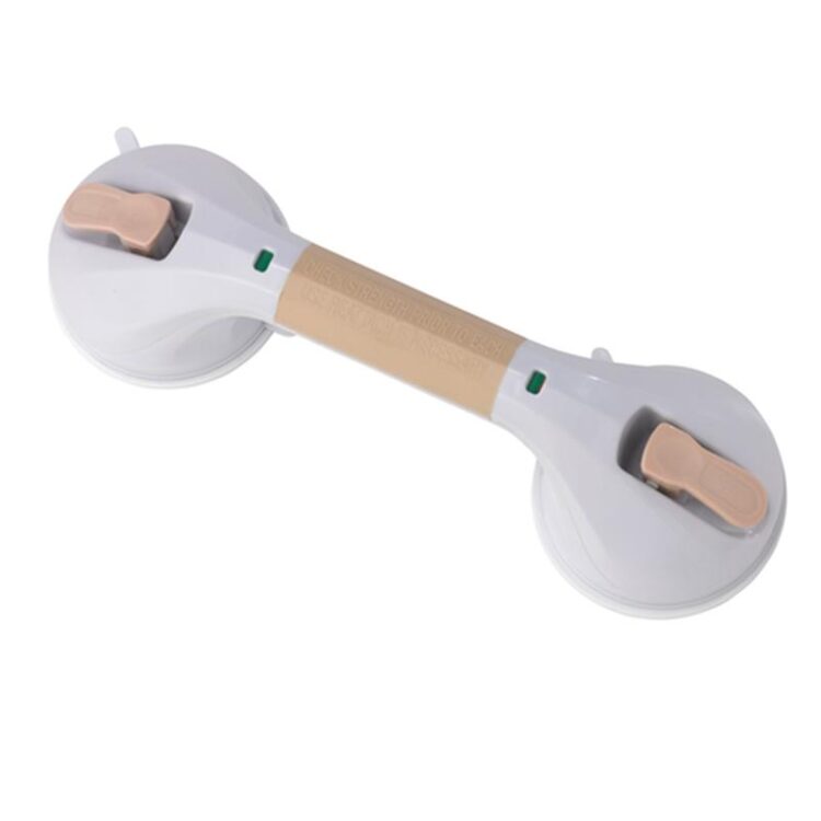 SUCTION CUP GRAB BAR 12" WHITE AND BEIGE