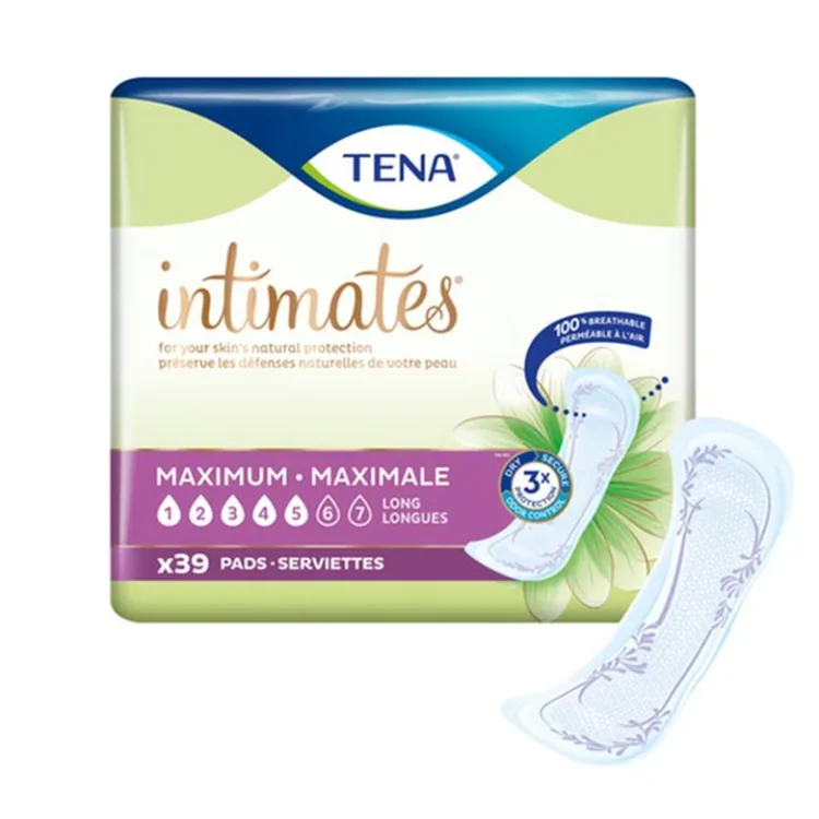 TENA Intimates Maximum Absorbency Incontinence Pads, Long Length